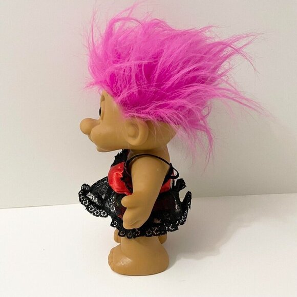 Vintage Russ Troll Doll Red Hot With Lingerie 7 Inch Tall Toy Stains - Picture 6 of 16